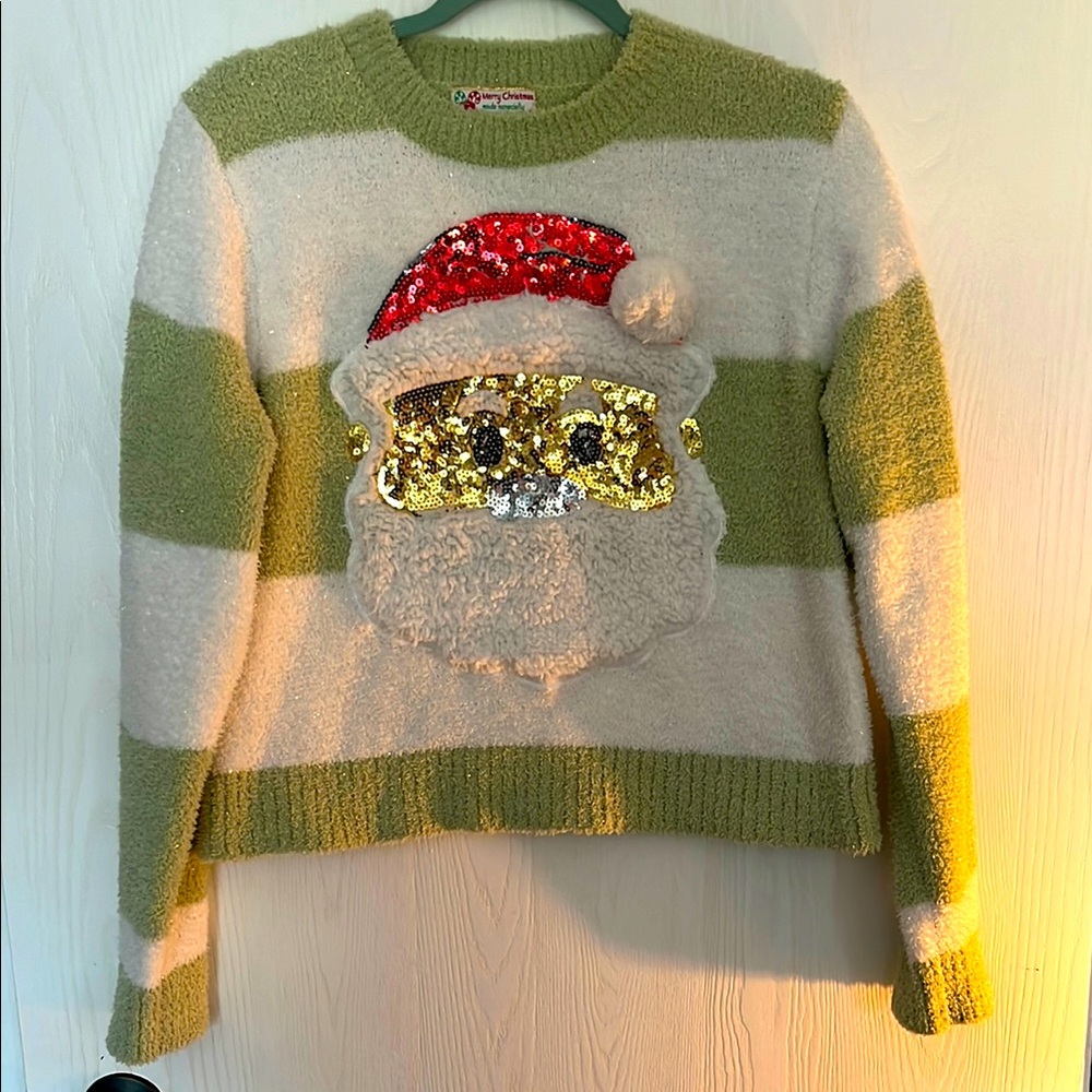 Women’s Santa Christmas sweater. It is cropped!
